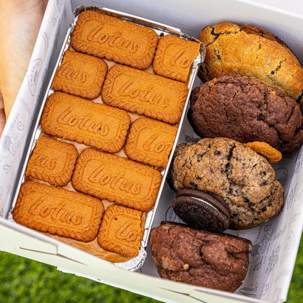 "Happy Birthday" Beige Box- BIGG Brownies & THICC Cookies - New York Style Cookies